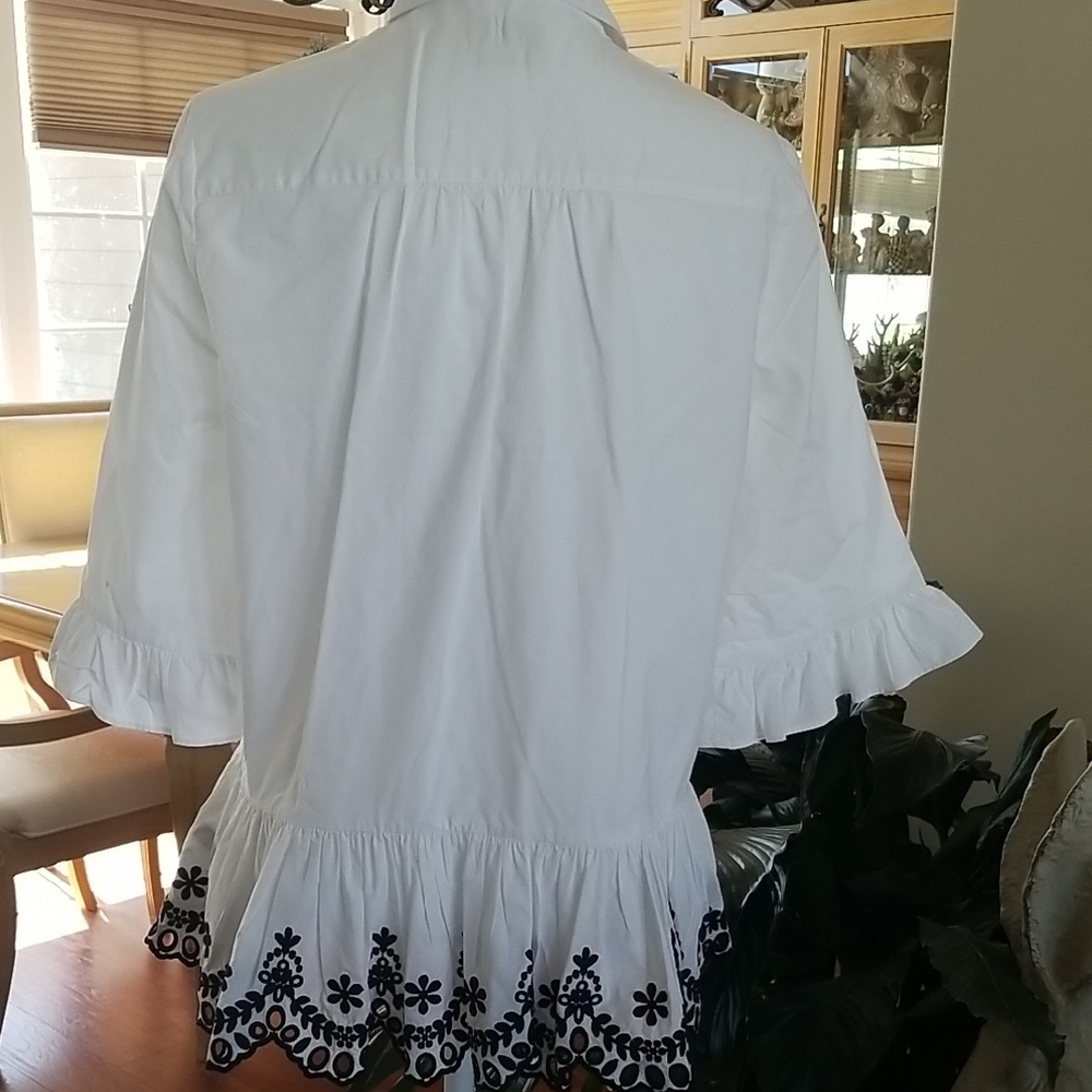 Kate Spade White Top with Gold Accents - Picture 5 of 6